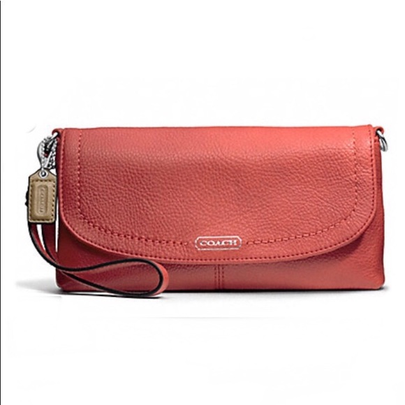 Coach Park Leather Large Flap Wristlet - Picture 1 of 6